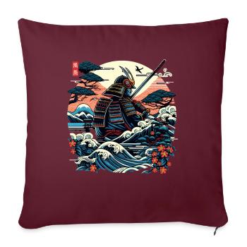 Japanese Samurai Warrior Ronin Shirt - Sofakissen mit Füllung 45 x 45 cm - Burgunderrot - Vorne