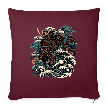 Ukiyo e Japanese Samurai Warrior Shirt - Sofakissen mit Füllung 45 x 45 cm - Burgunderrot - Vorne