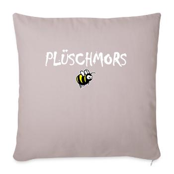 Plush mors, bumblebee, Low German - Sofa pillow with filling 45cm x 45cm - light taupe - Front