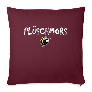Plush mors, bumblebee, Low German - Sofa pillow with filling 45cm x 45cm - burgundy - Front