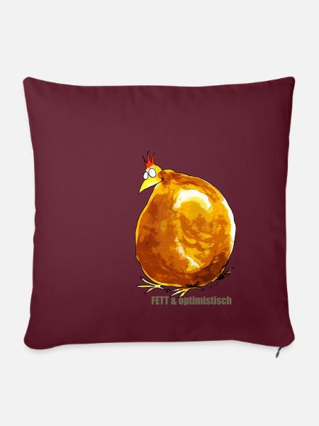 Fett & Optimistisch - Sofakissen mit Füllung 45 x 45 cm - Burgunderrot