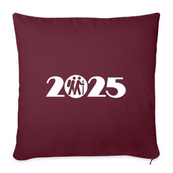 Hiking 2025, Camino, Pilgrimage, Way of St. James - Sofa pillow with filling 45cm x 45cm - burgundy - Front