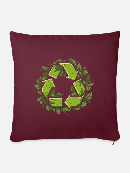 Recycling - Sofakissen mit Füllung 45 x 45 cm - Burgunderrot