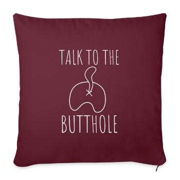 Trou de fesse de chat - Coussin et housse de 45 x 45 cm - bordeaux - Devant