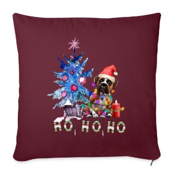 Weihnachtshund Boxer - Sofakissen mit Füllung 45 x 45 cm - Burgunderrot - Vorne