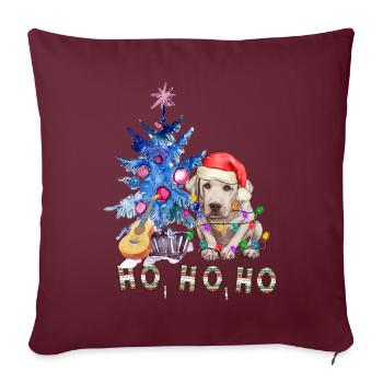 Weihnachtshund Labrador - Sofakissen mit Füllung 45 x 45 cm - Burgunderrot - Vorne