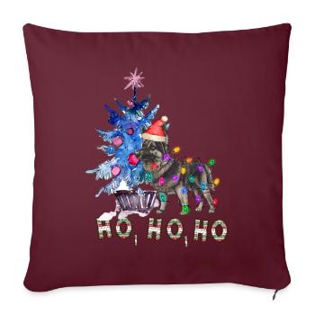 Weihnachtshund Schäferhund - Sofakissen mit Füllung 45 x 45 cm - Burgunderrot - Vorne