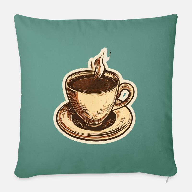 Kaffee - Sofakissen mit Füllung 45 x 45 cm - Tanngrün