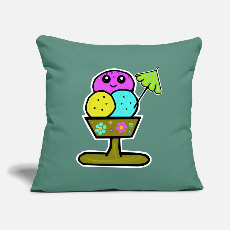 Glace colorée Sundae Glace Glace Glace Coussin et housse de 45 x 45 cm