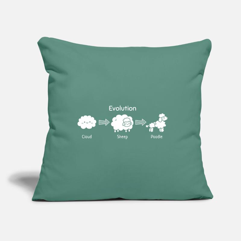 Drôle d’évolution du nuage aux moutons et au caniche Coussin et housse de 45 x 45 cm
