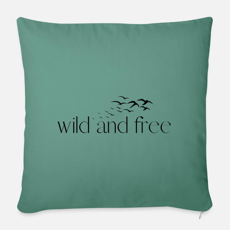 sauvage et libre - Coussin et housse de 45 x 45 cm - vert sapin