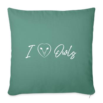 I Love Owls Barn Owl Schleiereule - Sofa pillow with filling 45cm x 45cm - cypress green - Front