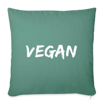 Végétalien - Coussin et housse de 45 x 45 cm - vert sapin - Devant