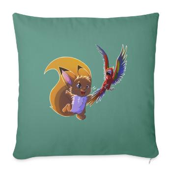 Nuts mit Ara - Sofakissen mit Füllung 45 x 45 cm - Tanngrün - Vorne