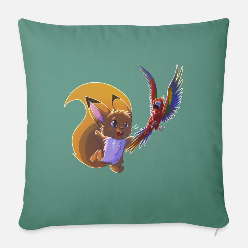 Nuts mit Ara - Sofakissen mit Füllung 45 x 45 cm - Tanngrün