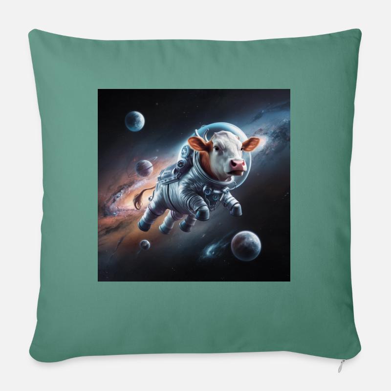 Space Cow - Sofakissen mit Füllung 45 x 45 cm - Tanngrün