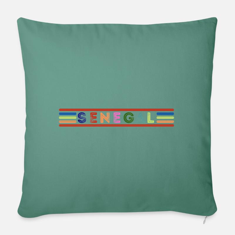 Senegal - Coussin et housse de 45 x 45 cm - vert sapin
