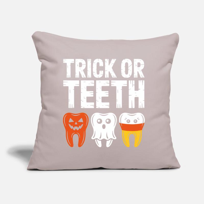 Trick oder Teeth Halloween-Trio Sofakissen mit Füllung 45 x 45 cm