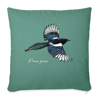 Elster - Pica pica - Sofakissen mit Füllung 45 x 45 cm - Tanngrün - Vorne