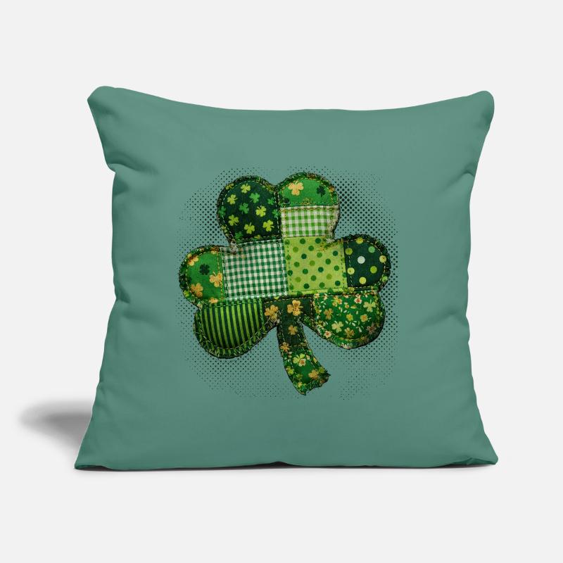 Trèfle – St. Patrick vintage en patchwork Coussin et housse de 45 x 45 cm