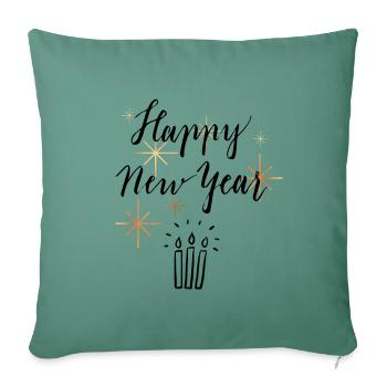 Happy New Year - Coussin et housse de 45 x 45 cm - vert sapin - Devant
