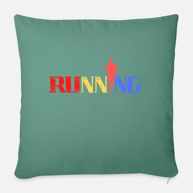 Running lovers jogging exercises - Coussin et housse de 45 x 45 cm - vert sapin