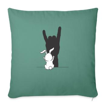 Rock Hase – Der coolste Hase im Rampenlicht - Sofakissen mit Füllung 45 x 45 cm - Tanngrün - Vorne