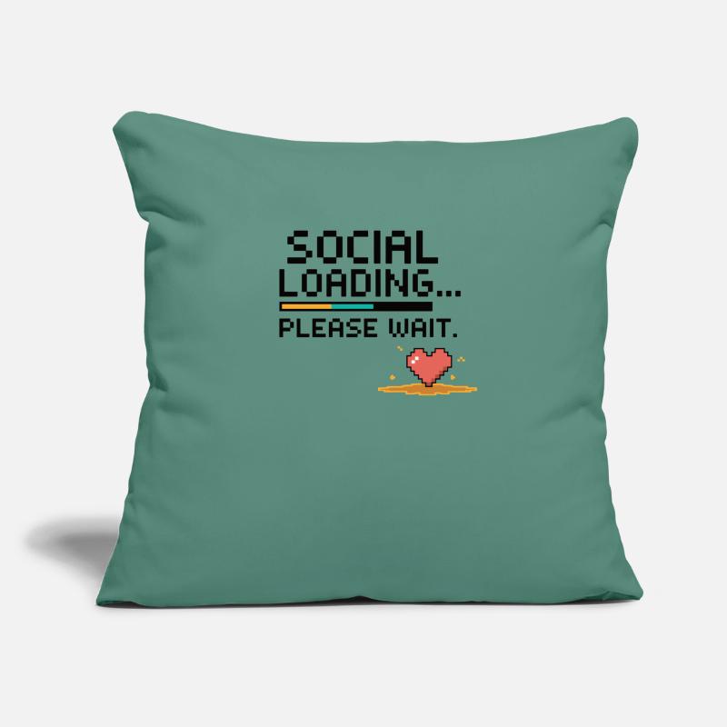 Social Loading... Please Wait – 8Bit Retro Gaming Sofa pillow with filling 45cm x 45cm