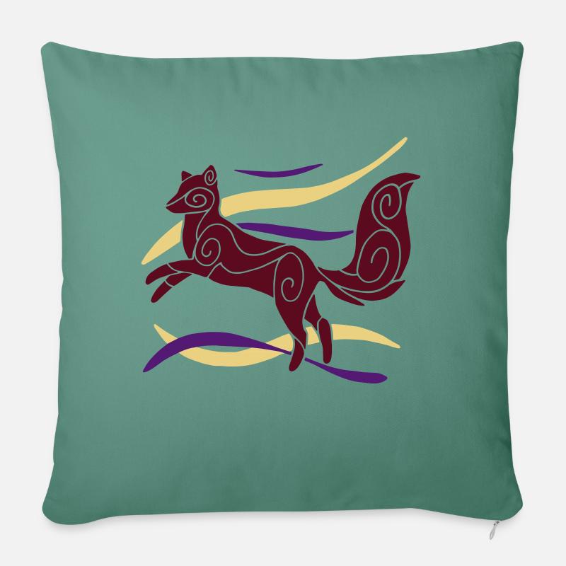 Polar renard - Coussin et housse de 45 x 45 cm - vert sapin