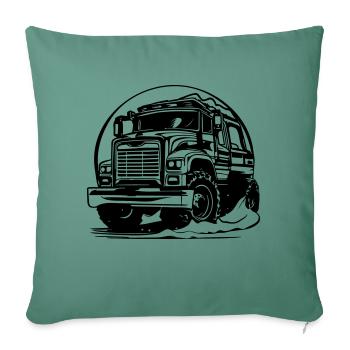 camion porteur de Rallye - Coussin et housse de 45 x 45 cm - vert sapin - Devant