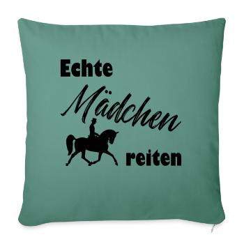 De vraies filles à cheval - Coussin et housse de 45 x 45 cm - vert sapin - Devant