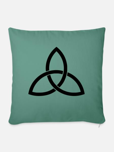 Celtic Triqueta - Sofakissen mit Füllung 45 x 45 cm - Tanngrün