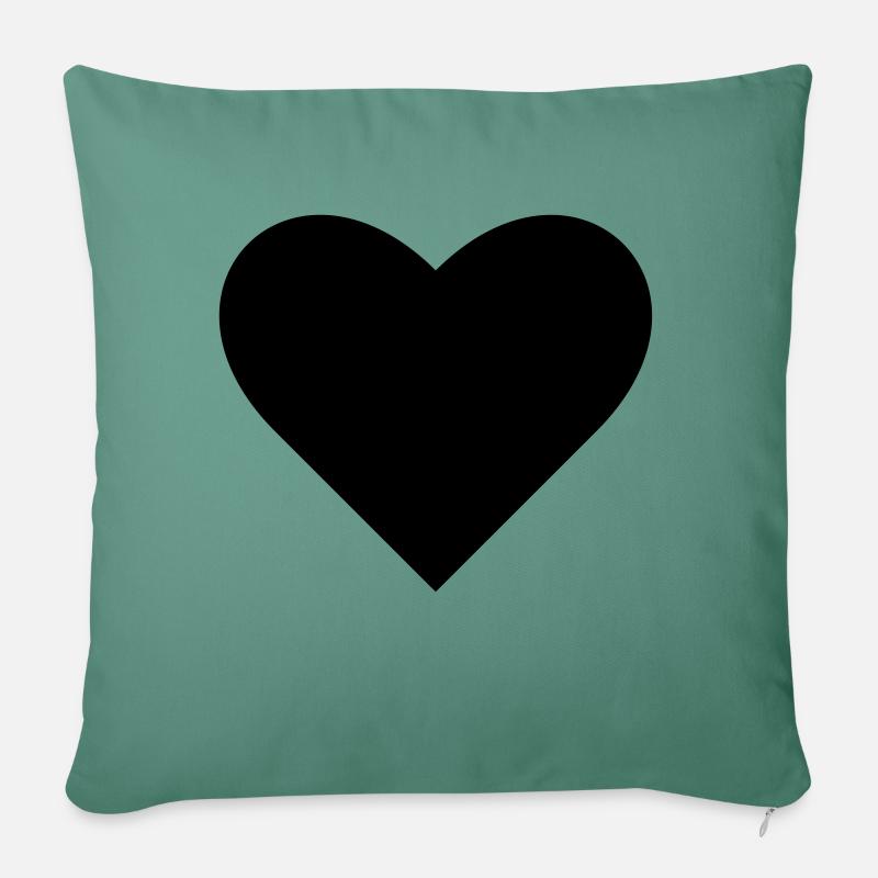 Black Heart - Sofakissen mit Füllung 45 x 45 cm - Tanngrün