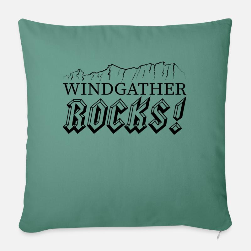 Roches de Windgather - Coussin et housse de 45 x 45 cm - vert sapin