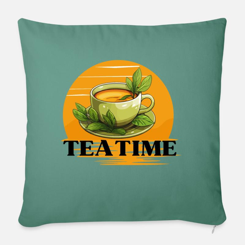 Teezeit! - Sofakissen mit Füllung 45 x 45 cm - Tanngrün