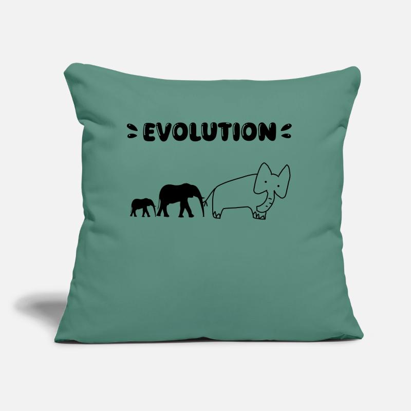 Die Evolution der Elefanten – Lustige Stadien der Evolution. Sofakissen mit Füllung 45 x 45 cm