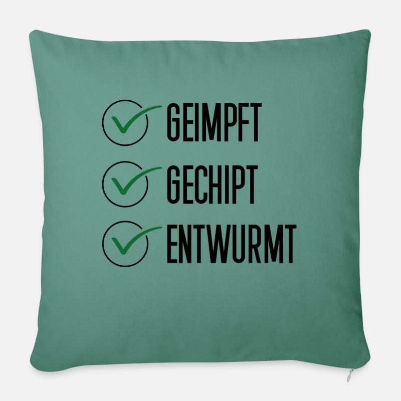 Geimpft Impfe lustig Spruch Geschenk impfen Idee - Sofakissen mit Füllung 45 x 45 cm - Tanngrün