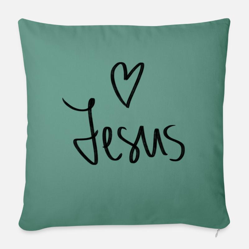 Jesus - Sofakissen mit Füllung 45 x 45 cm - Tanngrün