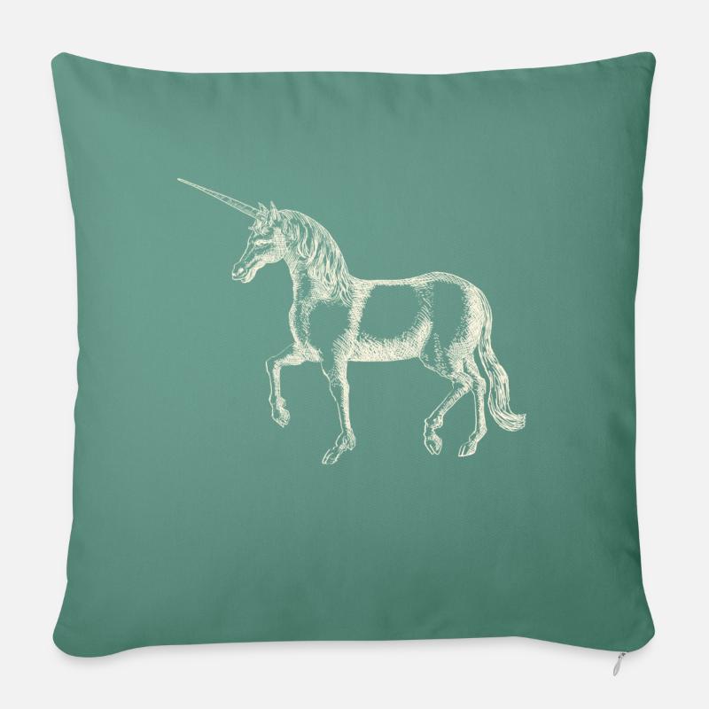 Einhorn - Sofakissen mit Füllung 45 x 45 cm - Tanngrün