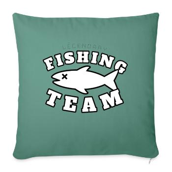 Fishing team - Sofa pillow with filling 45cm x 45cm - cypress green - Front
