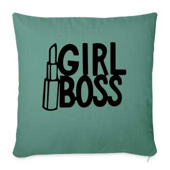 Girl Boss - Coussin et housse de 45 x 45 cm - vert sapin - Devant