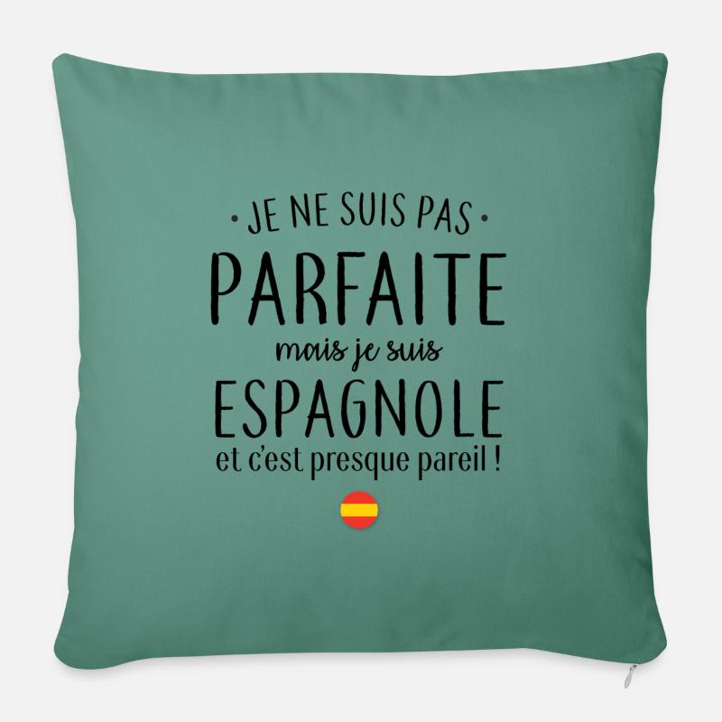 Je suis Espagnole - Coussin et housse de 45 x 45 cm - vert sapin