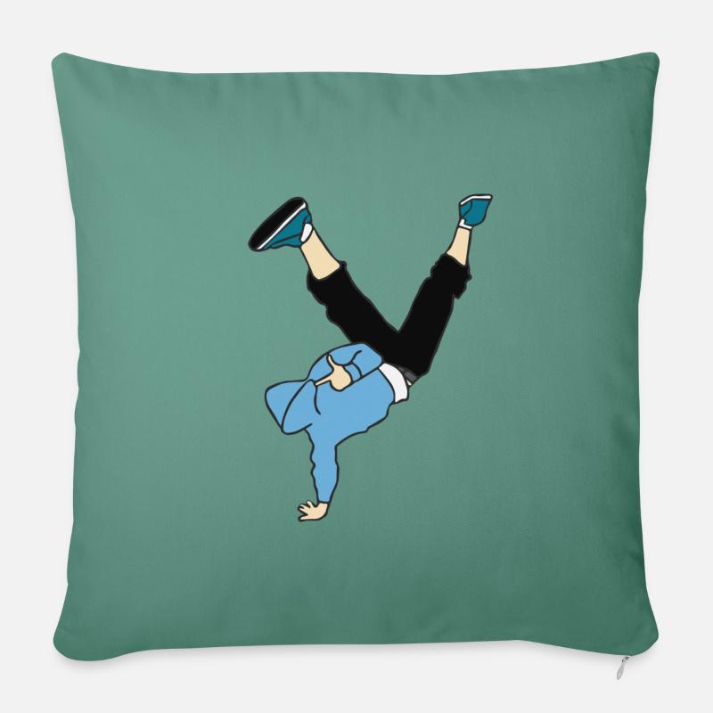 Breakdance-Tänzer - Sofakissen mit Füllung 45 x 45 cm - Tanngrün