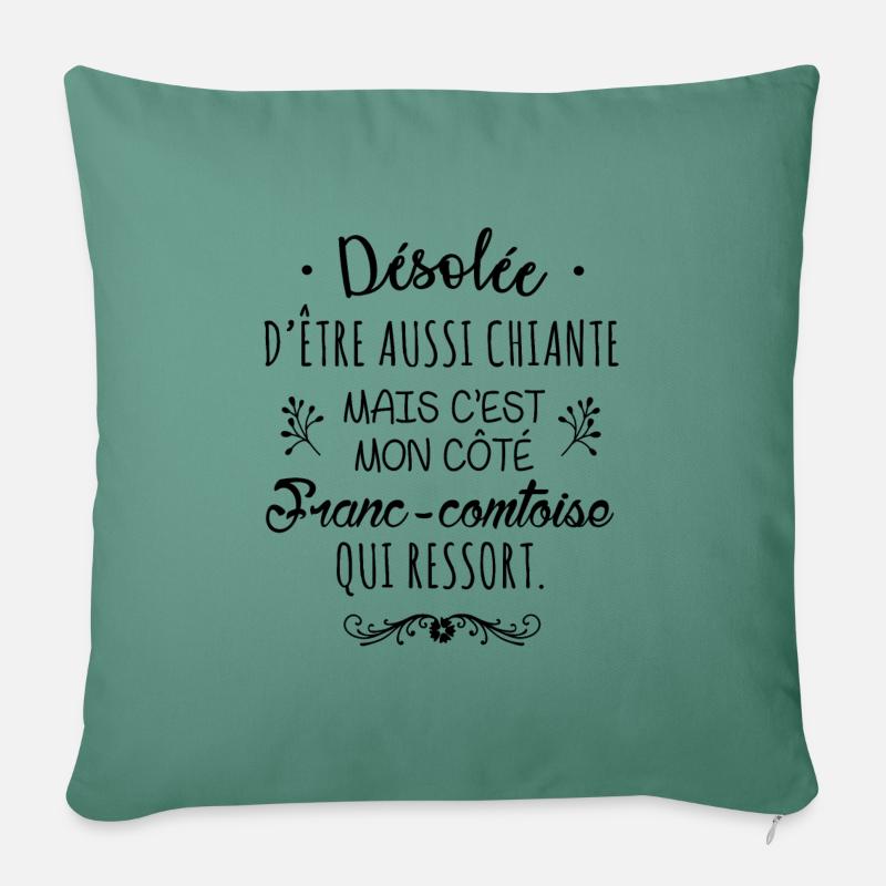 Mon côté Franc-comtoise - Coussin et housse de 45 x 45 cm - vert sapin