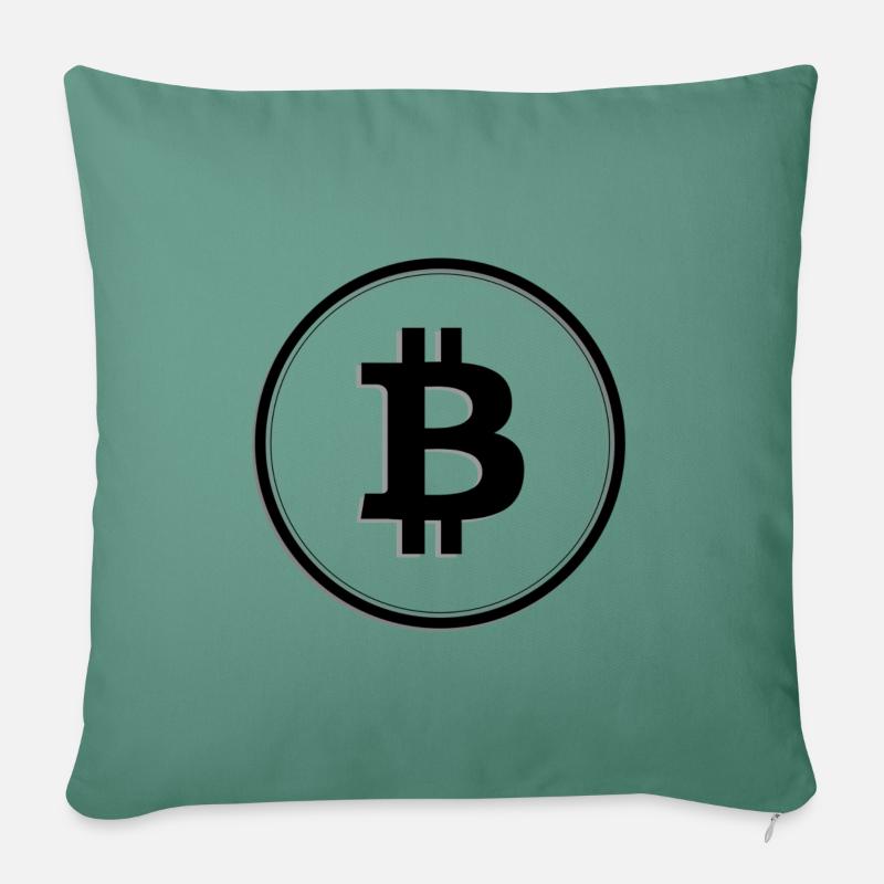 Bitcoin B - Sofakissen mit Füllung 45 x 45 cm - Tanngrün