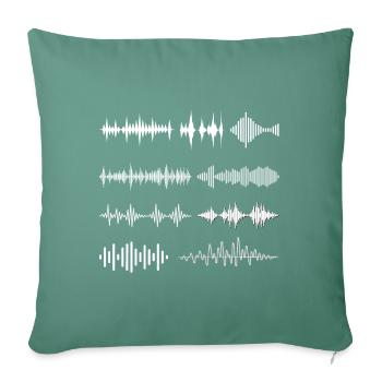 Soundwaves - Audio waves in different formats - Sofa pillow with filling 45cm x 45cm - cypress green - Front