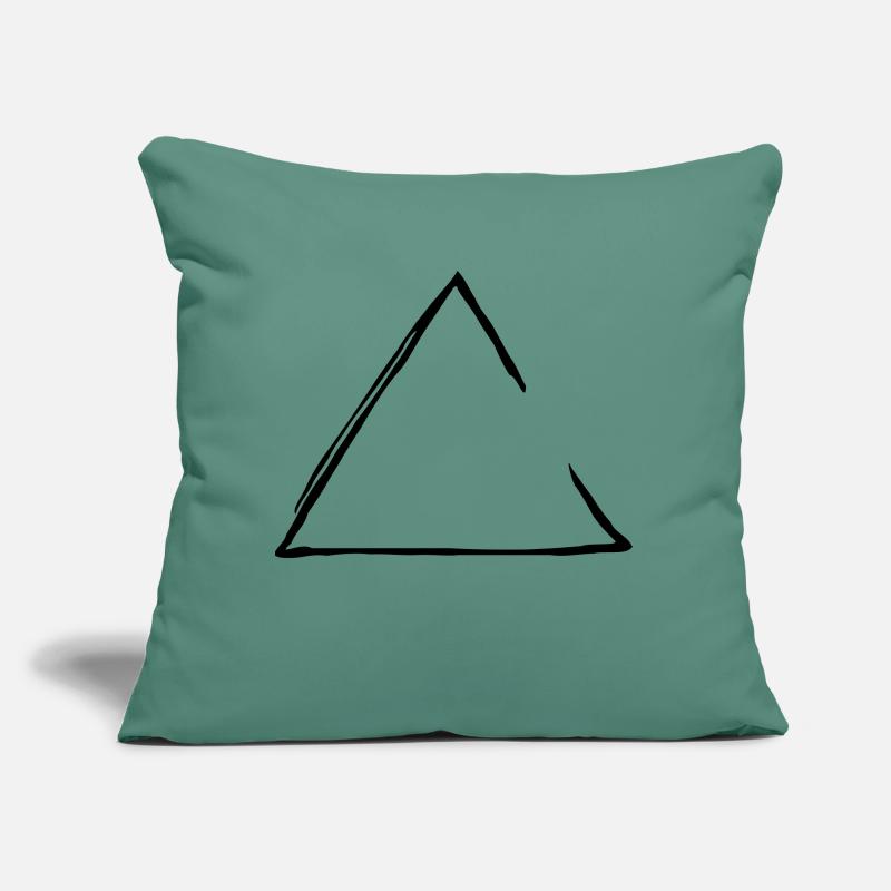 Triangle ouvert (1C, dessiné à la main) Coussin et housse de 45 x 45 cm