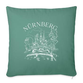 Nürnberg Altstadt - Sofakissen mit Füllung 45 x 45 cm - Tanngrün - Vorne