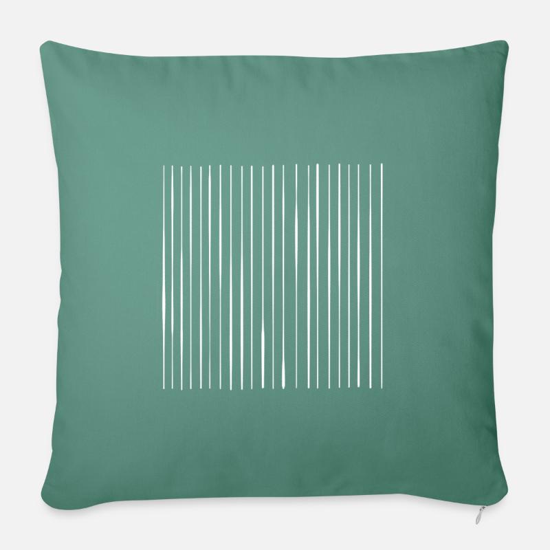 Lignes blanches verticales - Coussin et housse de 45 x 45 cm - vert sapin