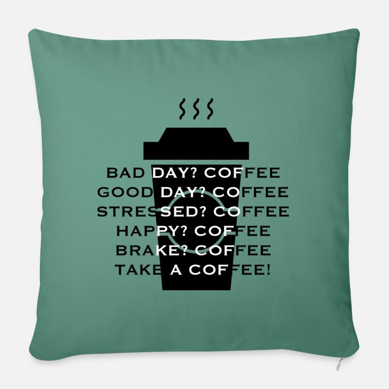 Café - Coussin et housse de 45 x 45 cm - vert sapin